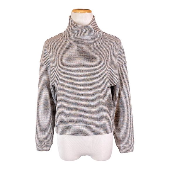 Madewell Tops - Madewell Size S Knit Cropped Textured Turtleneck Top in Rainbow Rib MB117